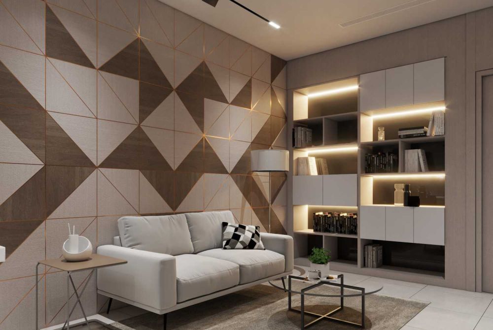 Nội thất phòng khách - phòng bếp 45m2