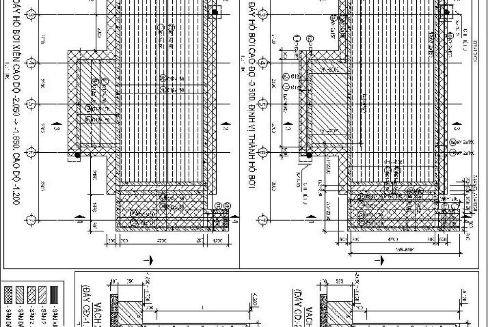 Chi tiết cấu tạo hồ bơi gia đình 150m2