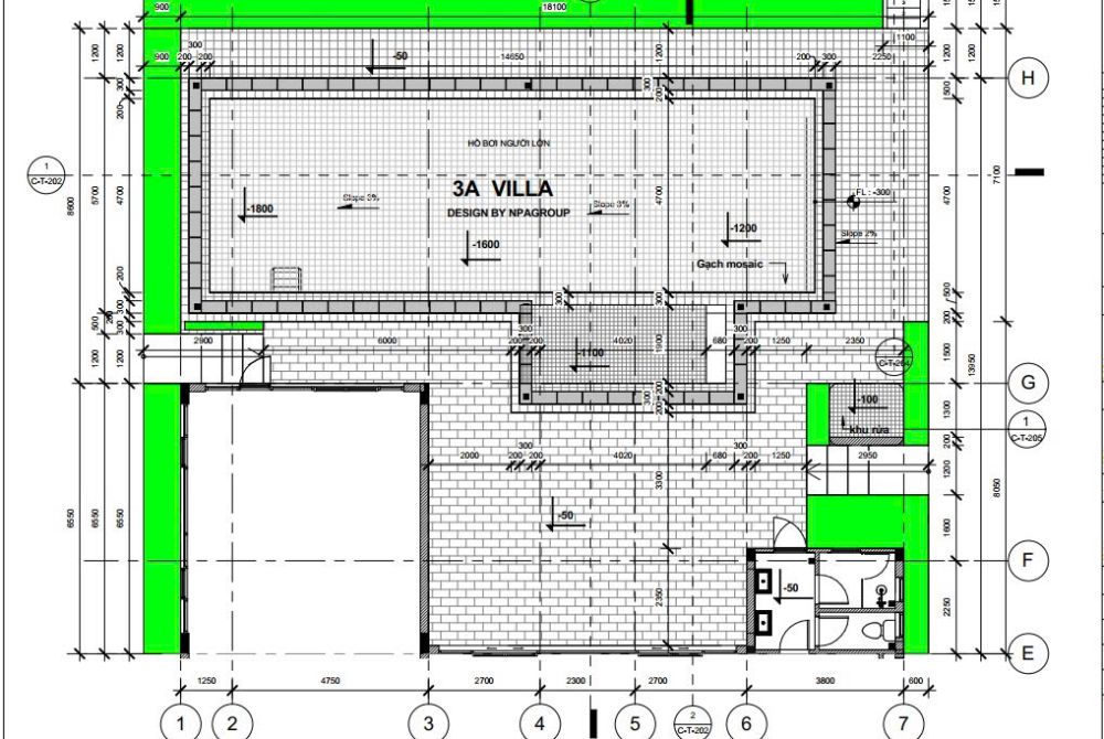 Chi tiết cấu tạo hồ bơi gia đình 150m2