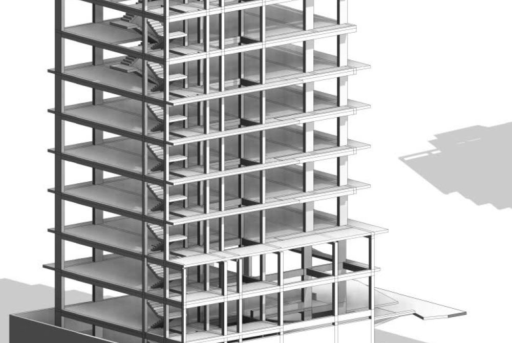 Hồ sơ thiết kế văn phòng 9 tầng - diện tích đất 500m2