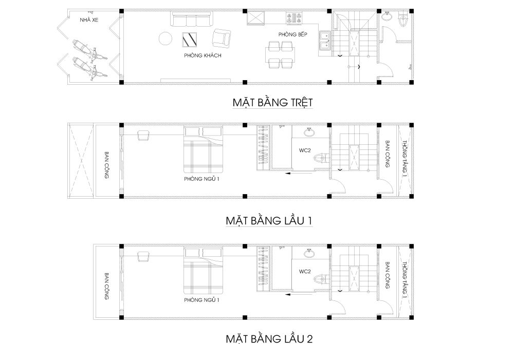 Nhà phố 3.5m x 16m