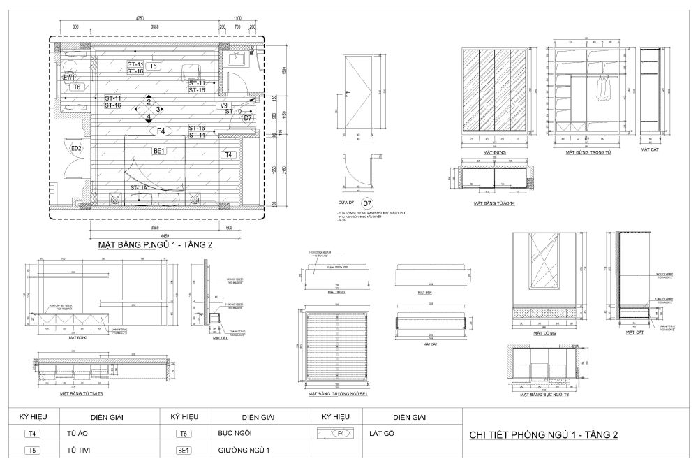 Nội thất phòng ngủ 21m2