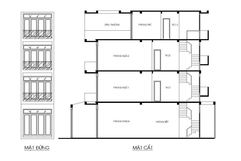 Nhà phố 3.5m x 15.6m