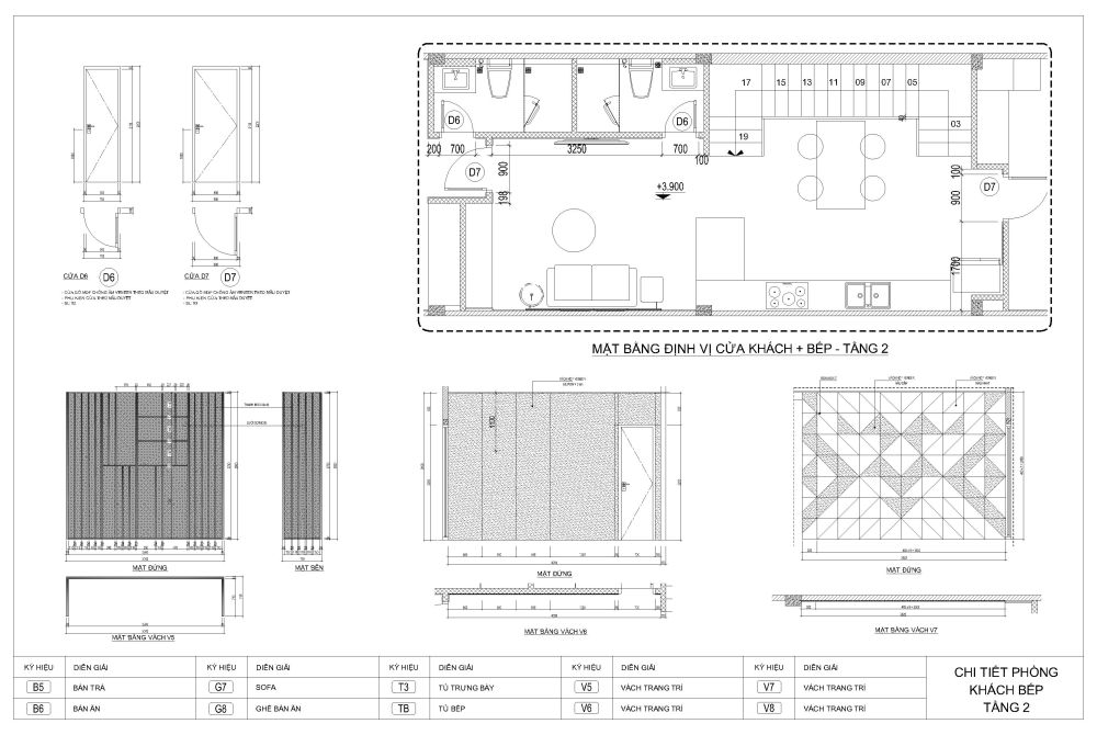 Nội thất phòng khách - phòng bếp 45m2
